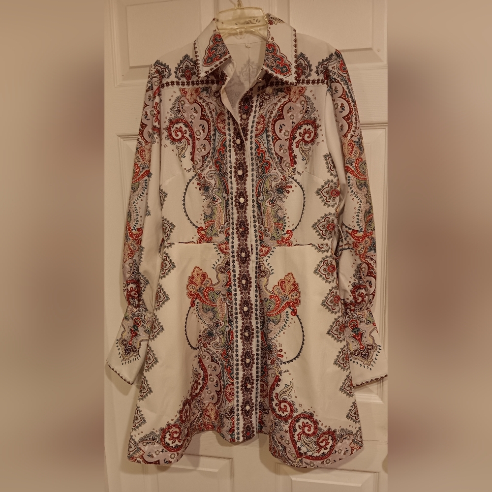 ZIMMERMAN PAISLEY LINEN DRESS